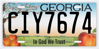 GA license plate CIY7674