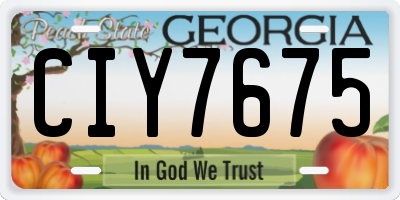 GA license plate CIY7675