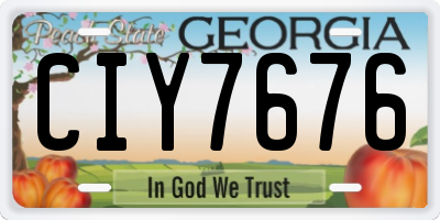 GA license plate CIY7676