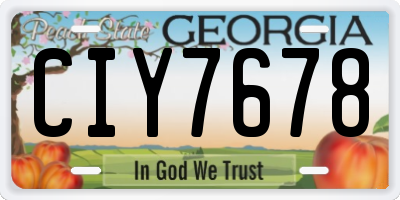 GA license plate CIY7678