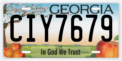 GA license plate CIY7679