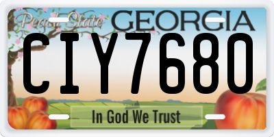 GA license plate CIY7680