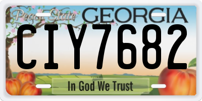 GA license plate CIY7682