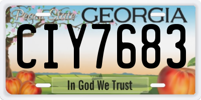 GA license plate CIY7683