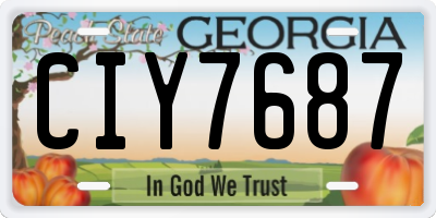 GA license plate CIY7687