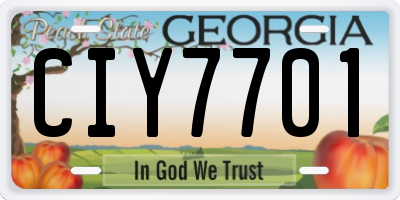 GA license plate CIY7701