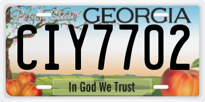 GA license plate CIY7702