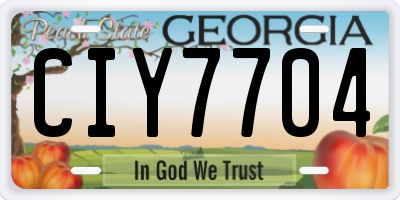 GA license plate CIY7704