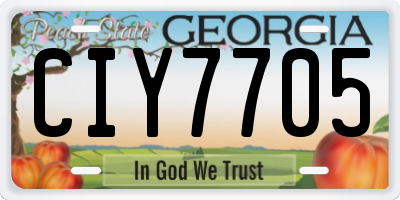 GA license plate CIY7705