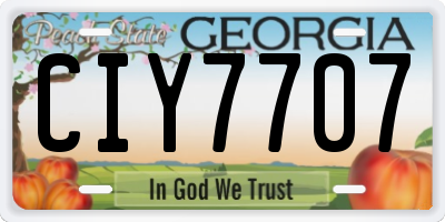 GA license plate CIY7707
