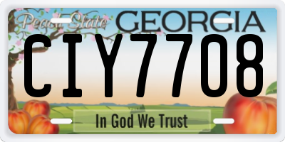 GA license plate CIY7708