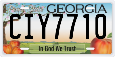 GA license plate CIY7710