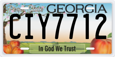 GA license plate CIY7712
