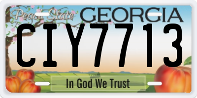 GA license plate CIY7713