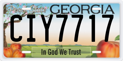 GA license plate CIY7717