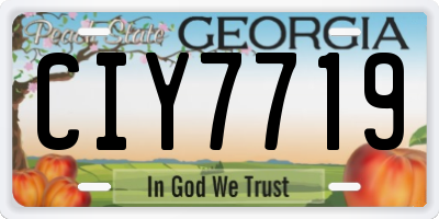GA license plate CIY7719