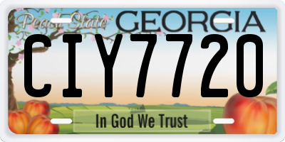 GA license plate CIY7720