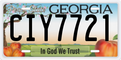 GA license plate CIY7721
