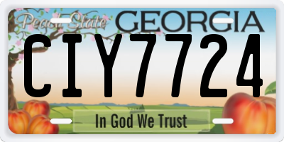 GA license plate CIY7724