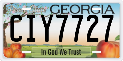 GA license plate CIY7727
