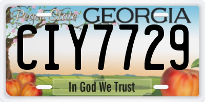 GA license plate CIY7729