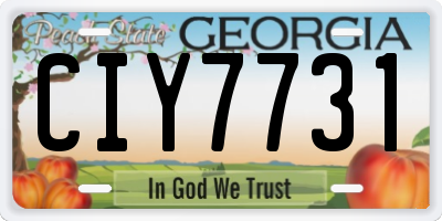 GA license plate CIY7731