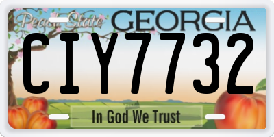 GA license plate CIY7732