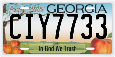 GA license plate CIY7733