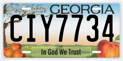 GA license plate CIY7734