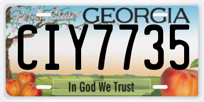 GA license plate CIY7735