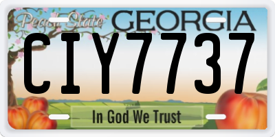GA license plate CIY7737