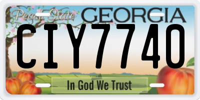 GA license plate CIY7740