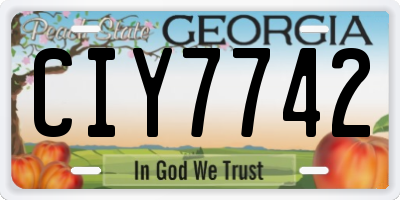 GA license plate CIY7742