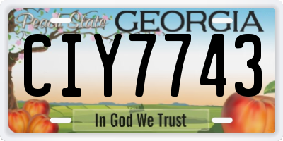 GA license plate CIY7743