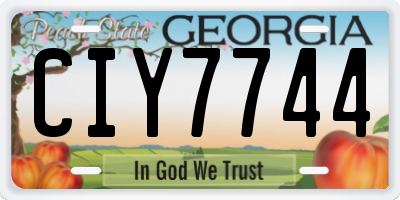 GA license plate CIY7744