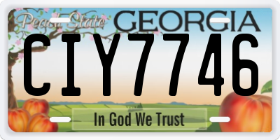 GA license plate CIY7746