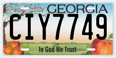 GA license plate CIY7749