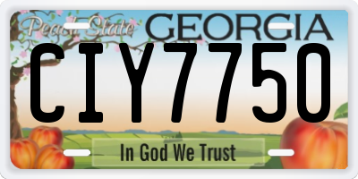 GA license plate CIY7750
