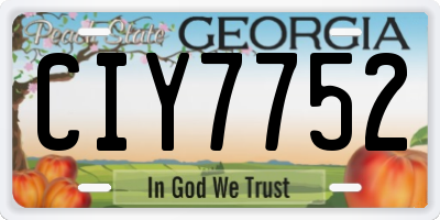 GA license plate CIY7752