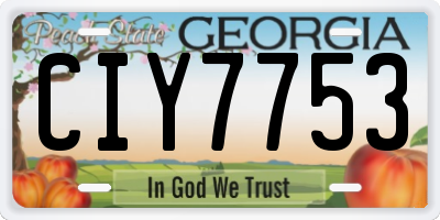 GA license plate CIY7753