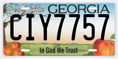 GA license plate CIY7757