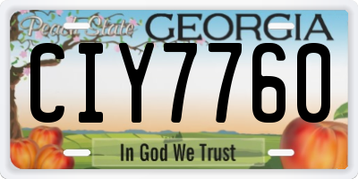 GA license plate CIY7760