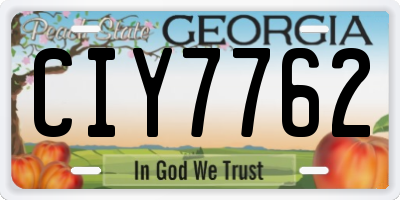 GA license plate CIY7762