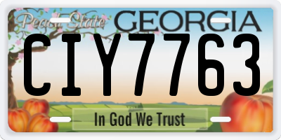 GA license plate CIY7763