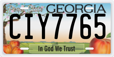GA license plate CIY7765