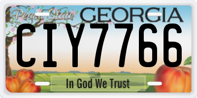 GA license plate CIY7766