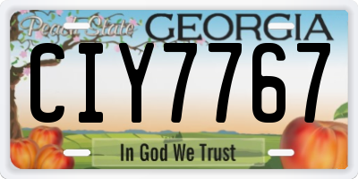 GA license plate CIY7767