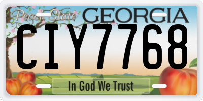 GA license plate CIY7768
