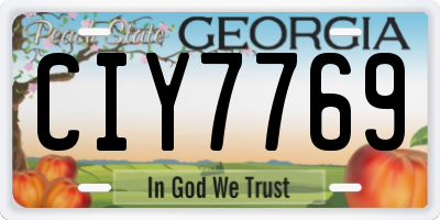 GA license plate CIY7769