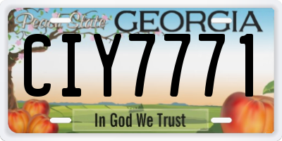GA license plate CIY7771